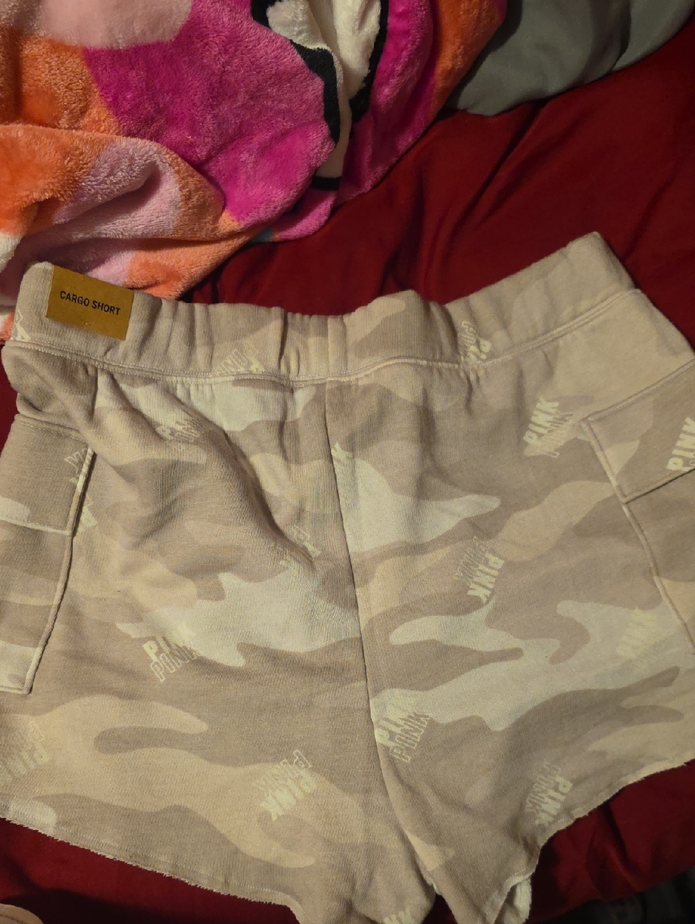 PINK Victoria's Secret Tan Camo Cargo Shorts